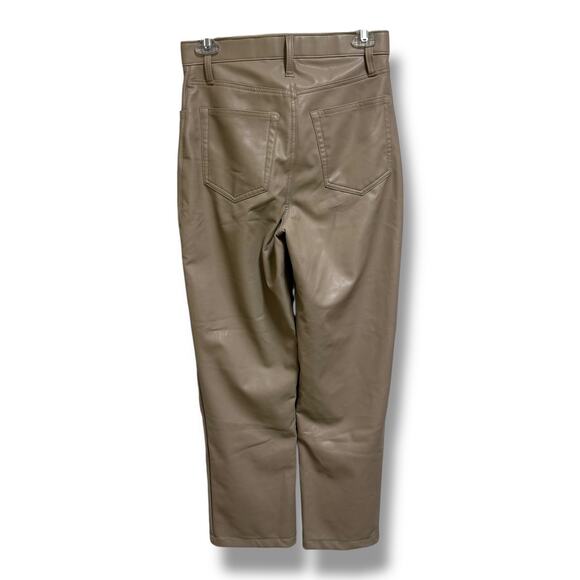Abercrombie & Fitch Curve Vegan Leather Classic 90s Tan Ultra High Rise Pants 4L - Picture 2 of 7